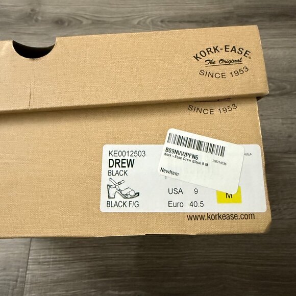 NIB Kork- Ease Drew Sandals in Black Women size 9 - Picture 2 of 8